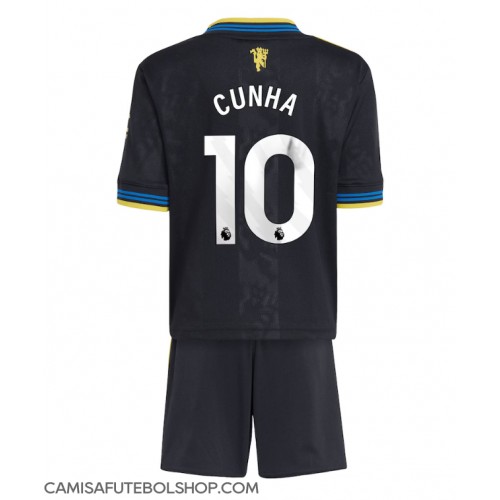 Camisa de time de futebol Manchester United Matheus Cunha #10 Replicas 3º Equipamento Infantil 2025-26 Manga Curta (+ Calças curtas)
